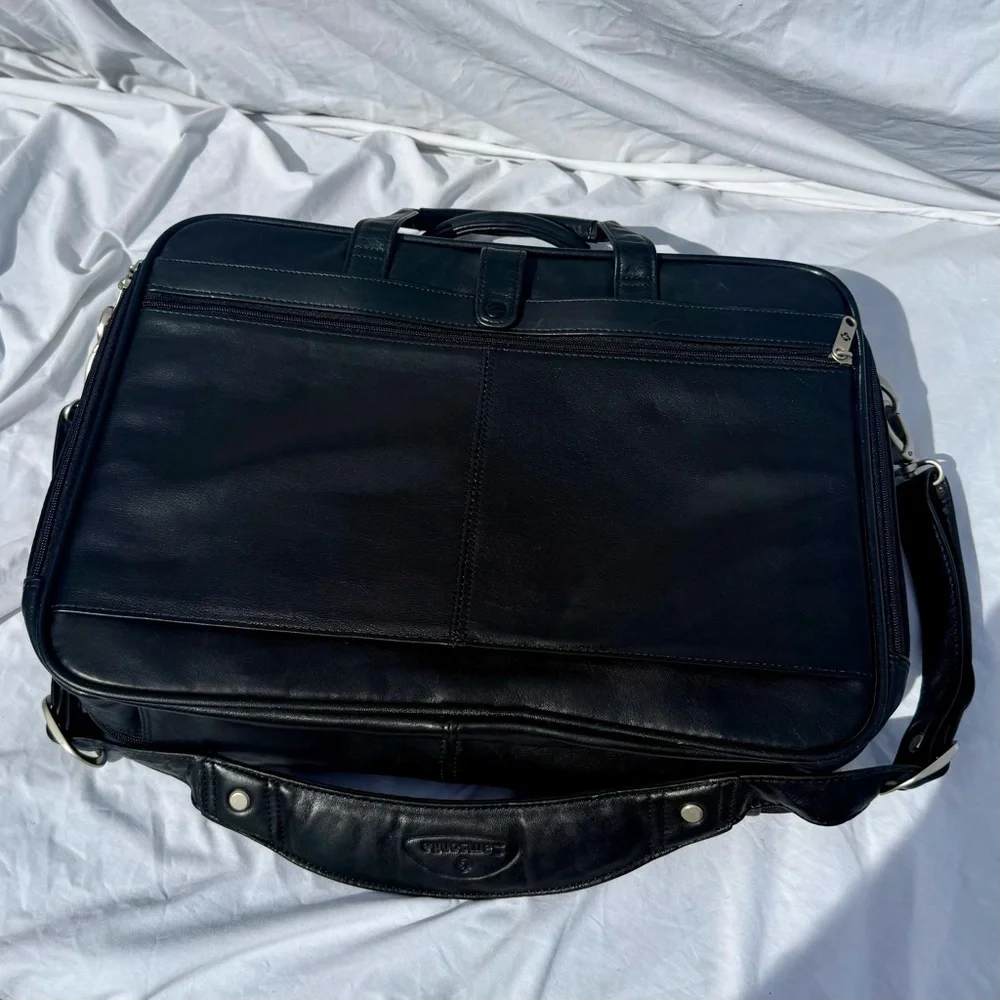 Samsonite Professional Leather Series Laptop Briefcase Shoulder Bag Black